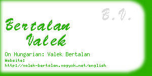 bertalan valek business card